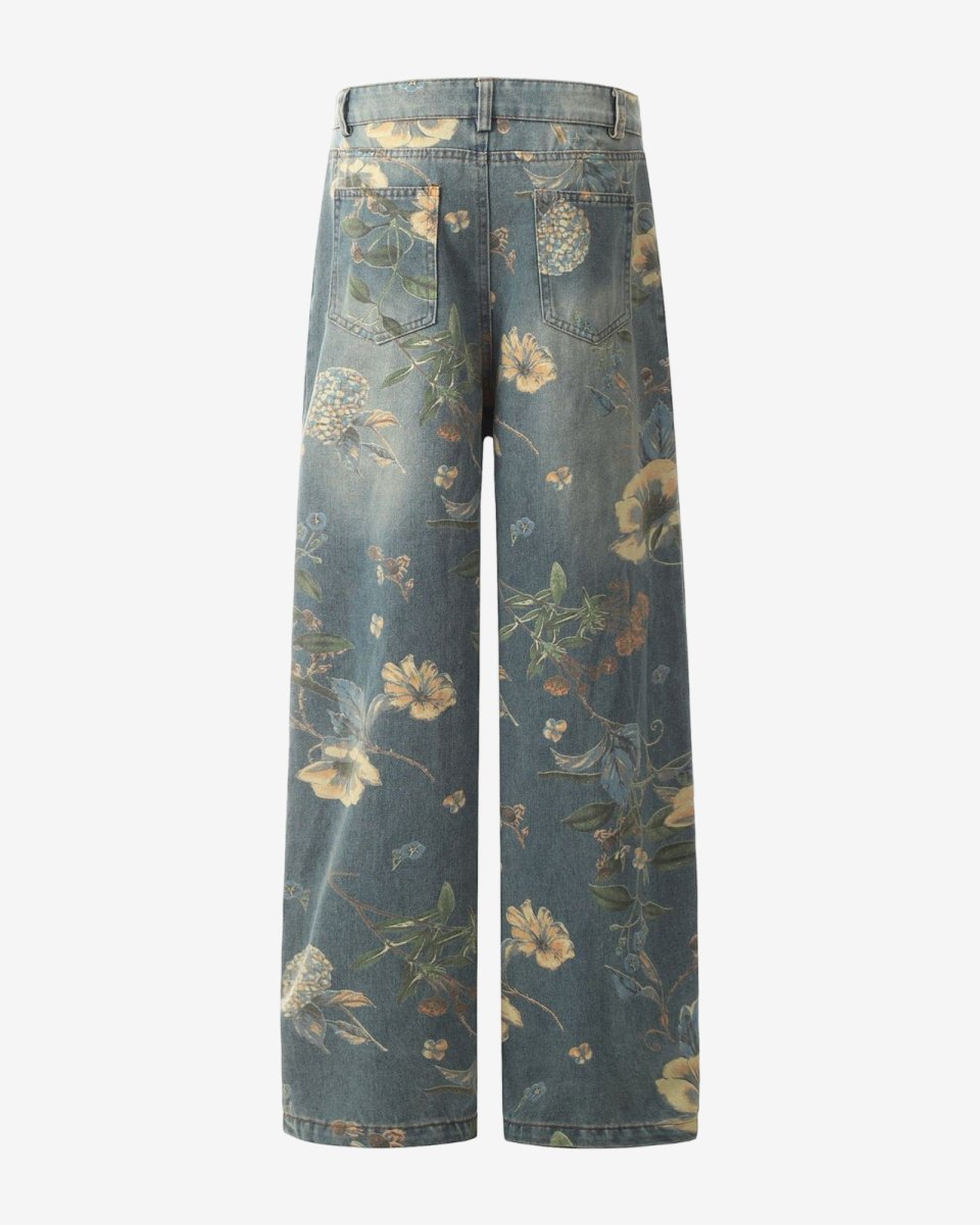 "FLORAL" Pant - Y - SIDE - y2k - streetwear - opium - knit - zipups