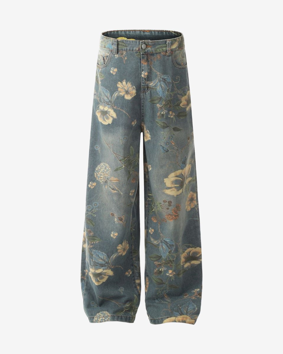 "FLORAL" Pant - Y - SIDE - y2k - streetwear - opium - knit - zipups