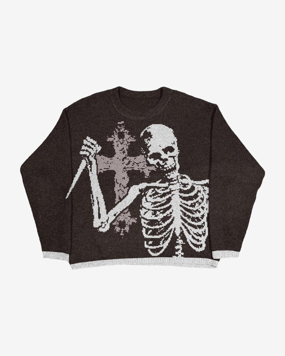 "MURDER" Knit - Y - SIDE - y2k - streetwear - opium - knit - zipups