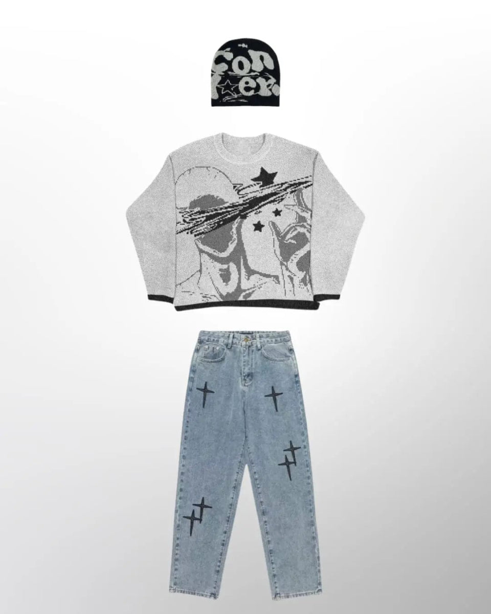 OUTFIT 1 - Y - SIDE - y2k - streetwear - opium - knit - zipups