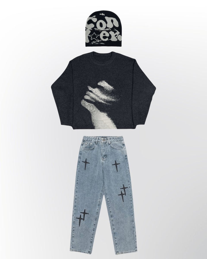 OUTFIT 2 - Y-SIDE - y2k - streetwear - opium - knit - zipups