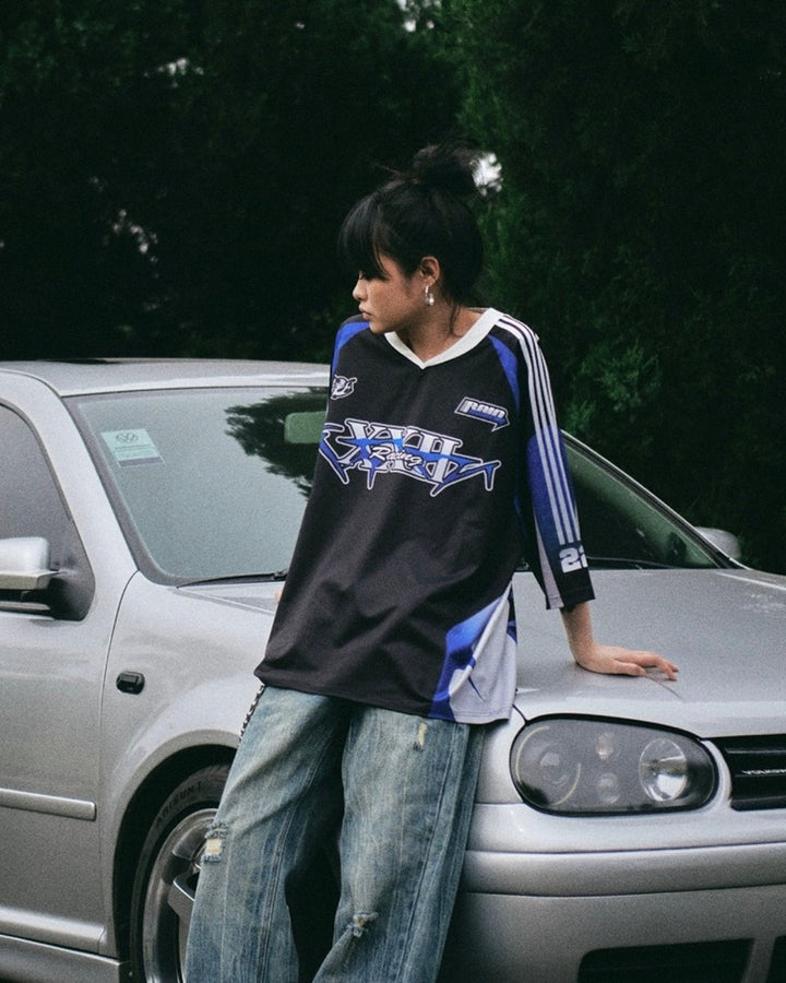 "RACING" Jersey - Y - SIDE - y2k - streetwear - opium - knit - zipups