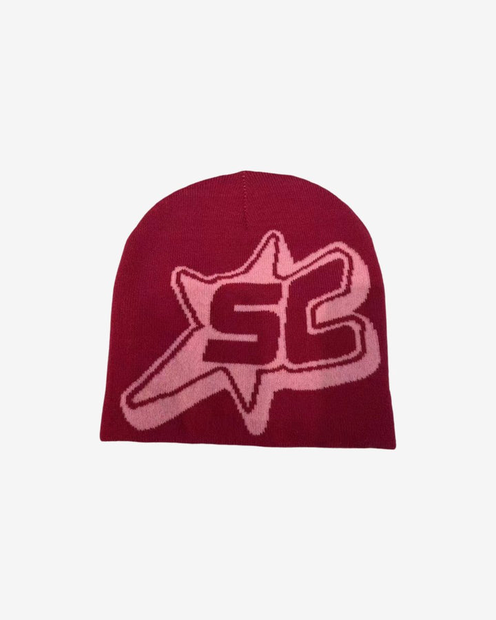 "SC" Beanie - Y - SIDE - y2k - streetwear - opium - knit - zipups