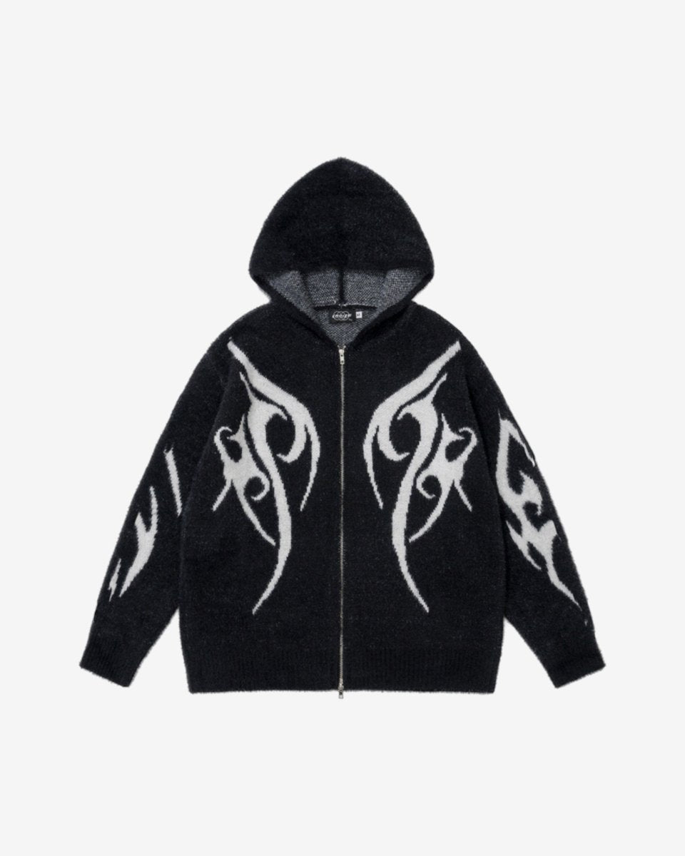 "TATTOO" Zip - Up - Y - SIDE - y2k - streetwear - opium - knit - zipups