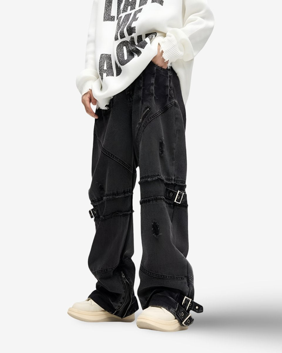 "TECH" Pant - Y - SIDE - y2k - streetwear - opium - knit - zipups