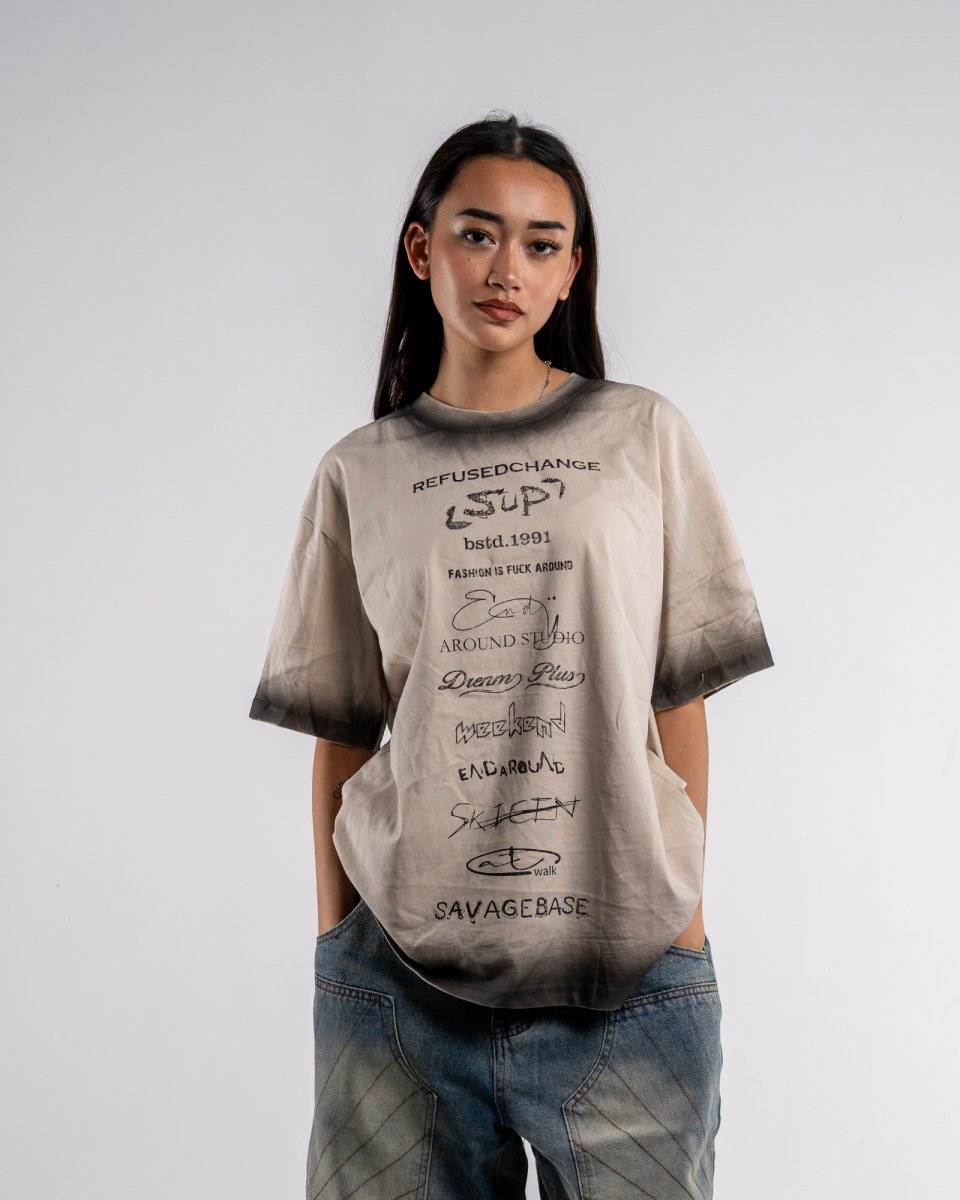 "TILTED" T - Shirt - Y - SIDE - y2k - streetwear - opium - knit - zipups