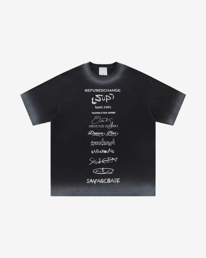 "TILTED" T - Shirt - Y - SIDE - y2k - streetwear - opium - knit - zipups